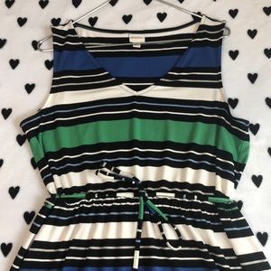 Merona black and white striped dress